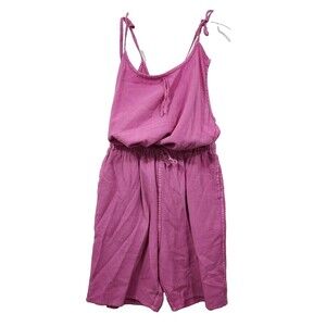 El Huarache High-Waist Pink Short Set Size S Lagenlook Gauze Cotton Hand Made
